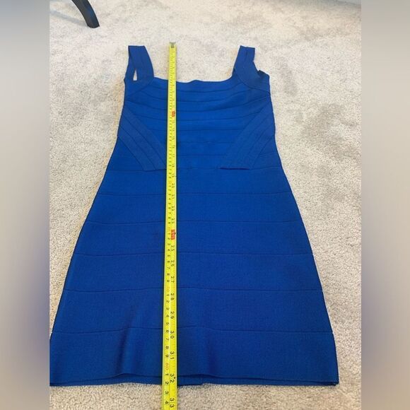 BEBE cobalt blue sleeveless bodycon bandage mini dress Sz S - Picture 9 of 11